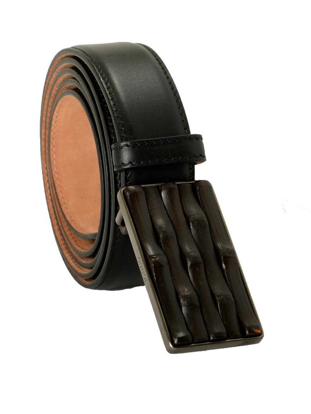 Gucci Black 100% Leather Buckle Decorated Belt US 46 IT 115